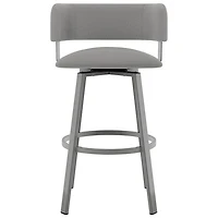 Stinson Contemporary Bar Height Barstool - Grey/Metallic Grey