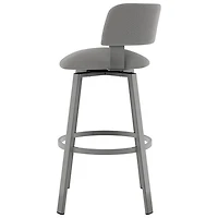 Stinson Contemporary Bar Height Barstool - Grey/Metallic Grey