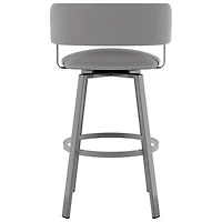 Stinson Contemporary Bar Height Barstool - Grey/Metallic Grey