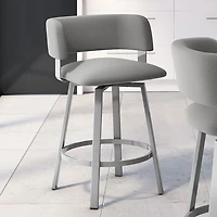 Stinson Contemporary Bar Height Barstool - Grey/Metallic Grey
