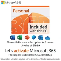 HP 15" Laptop w/ 1 year of Microsoft 365 - Natural Silver (Intel N100/128GB SSD/4GB RAM)