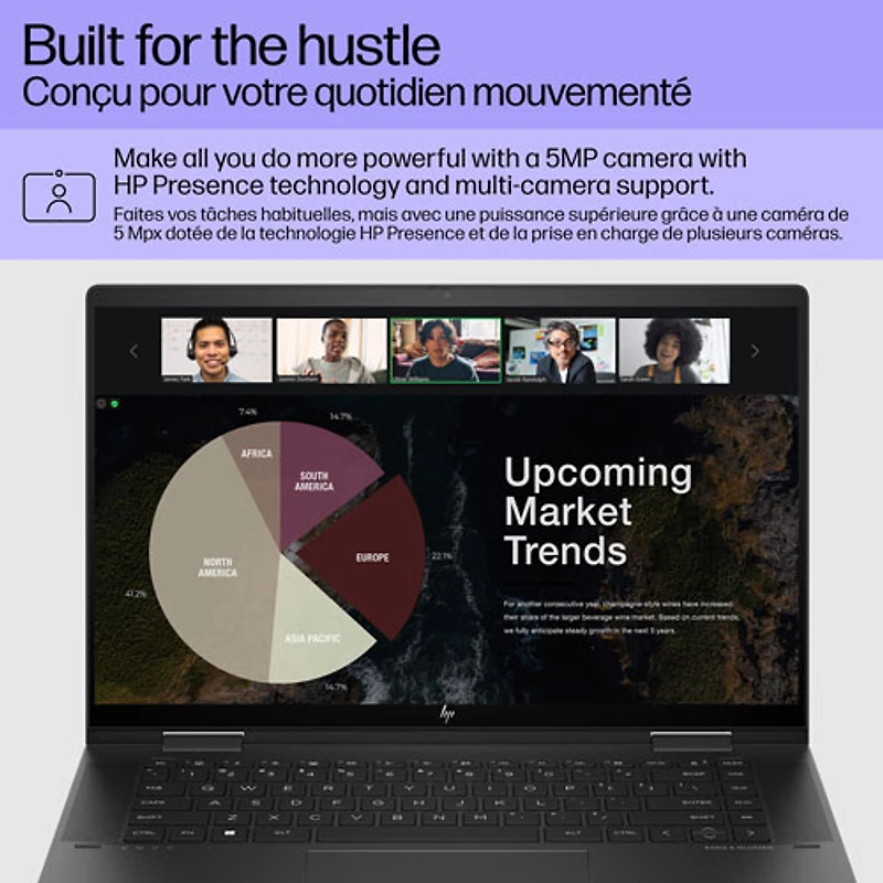 Portable 2-en-1 à écran tactile DELO de 15 po ENVY x360 de HP - Noir (Ryzen 7 7730U d'AMD/SSD 1 To/RAM 16 Go/Windows 11)
