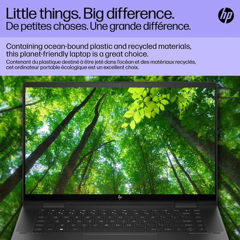Portable 2-en-1 à écran tactile DELO de 15 po ENVY x360 de HP - Noir (Ryzen 7 7730U d'AMD/SSD 1 To/RAM 16 Go/Windows 11)