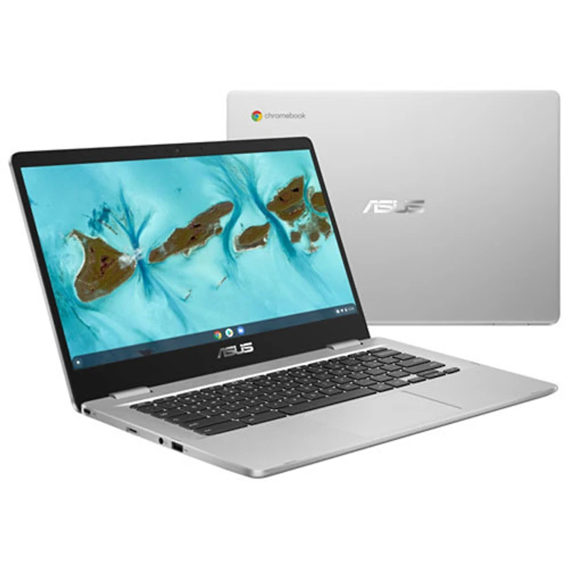 Chromebook de 14 po C424 d'ASUS - Argenté (Celeron N4020 d'Intel/eMMC 64 Go/RAM 4 Go/ChromeOS)