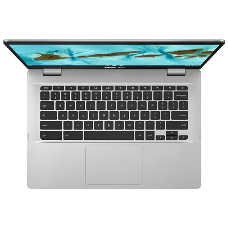 Chromebook de 14 po C424 d'ASUS - Argenté (Celeron N4020 d'Intel/eMMC 64 Go/RAM 4 Go/ChromeOS)