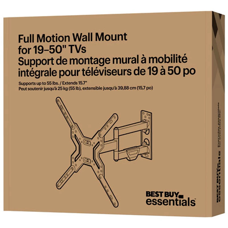 Best Buy Essentials 19" - 50" Full Motion TV Wall Mount - Only at Best Buy
