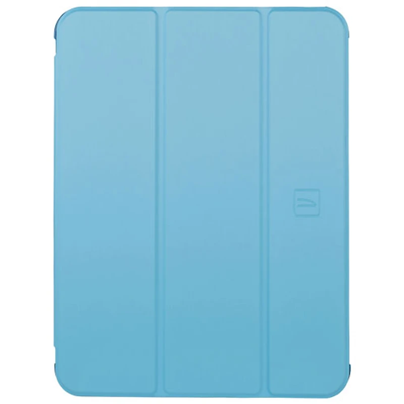 Étui folio satiné de Tucano Milano Italy pour iPad 11 po (A16)/iPad 10,9 po (10e génération) - Bleu pâle
