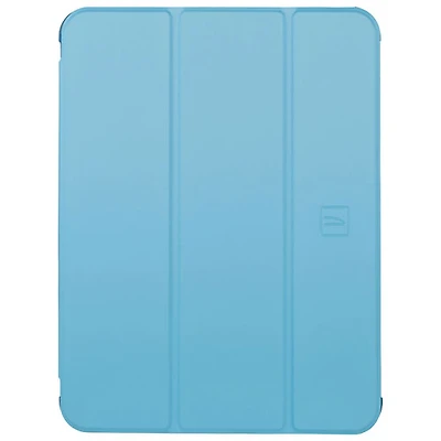 Étui folio satiné de Tucano Milano Italy pour iPad 11 po (A16)/iPad 10,9 po (10e génération) - Bleu pâle