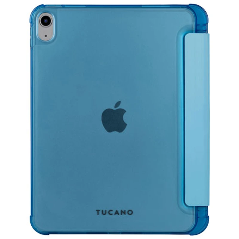 Étui folio satiné de Tucano Milano Italy pour iPad 11 po (A16)/iPad 10,9 po (10e génération) - Bleu pâle