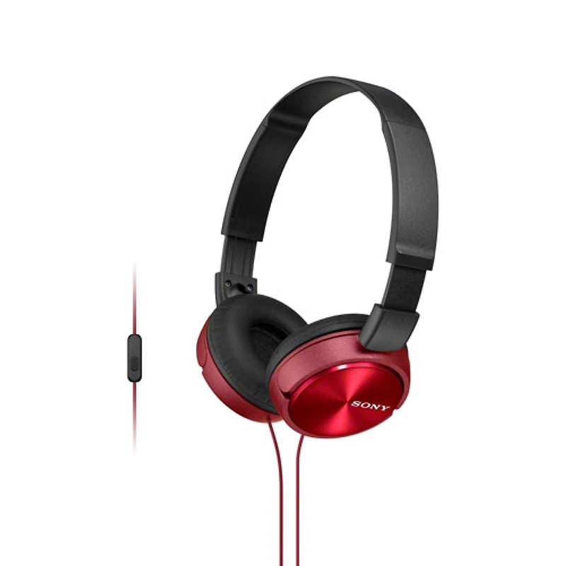 Sony MDRZX310AP On-Ear Headphones With Microphone - Red