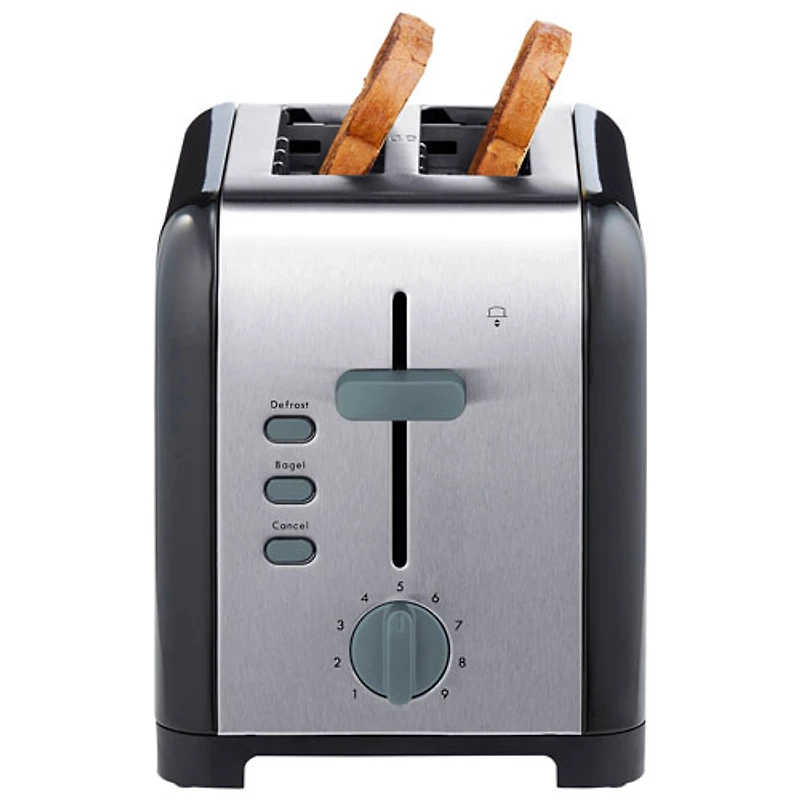 Grille-pain à fentes larges de Kenmore - 2 tranches - Noir/Argenté