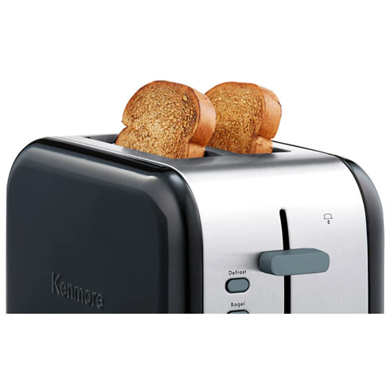 Grille-pain à fentes larges de Kenmore - 2 tranches - Noir/Argenté