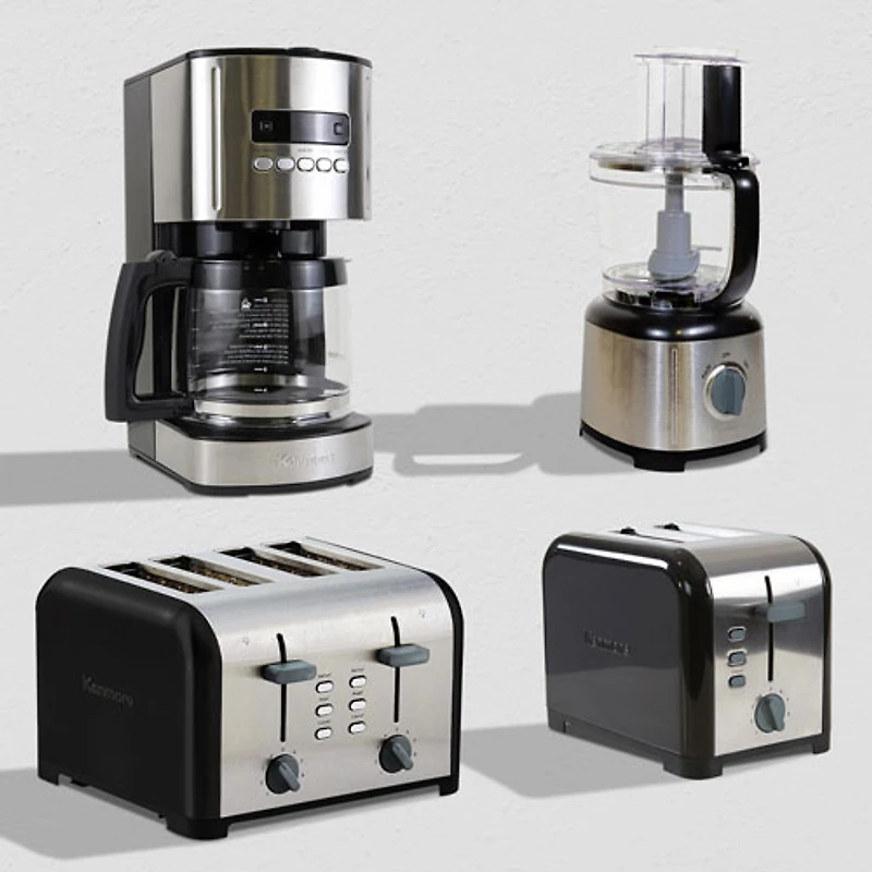 Grille-pain à fentes larges de Kenmore - 2 tranches - Noir/Argenté