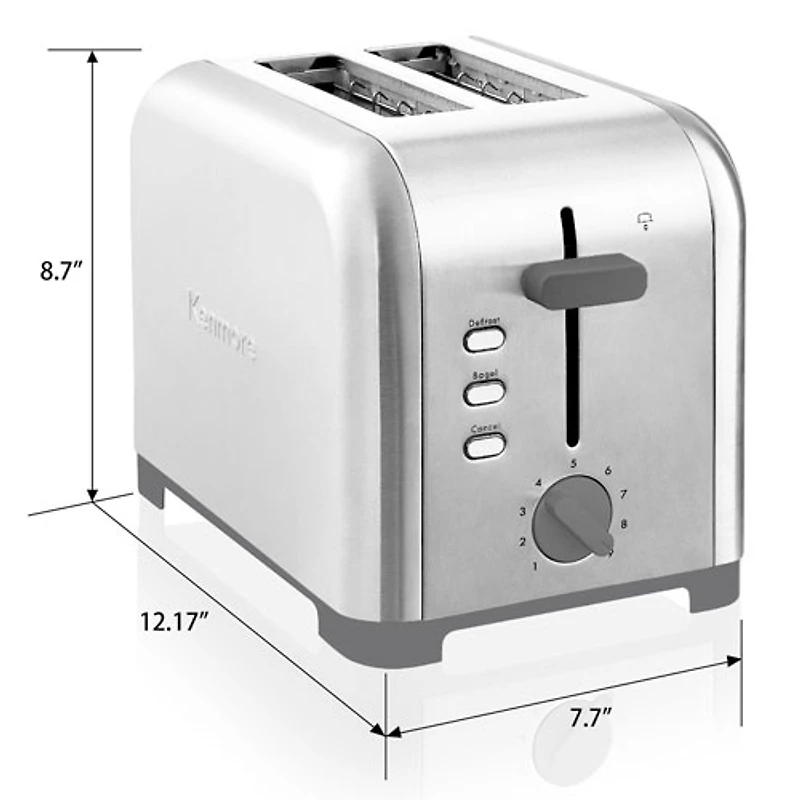Grille-pain à fentes larges de Kenmore - 2 tranches - Acier inoxydable