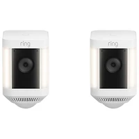 Ring Spotlight Cam Plus Wire-Free Outdoor 1080p Full HD IP Camera - 2 Pack - White