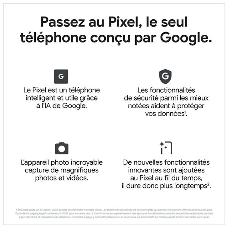 Pixel 7a de 128 Go de Google avec TELUS - Mer - Financement mensuel