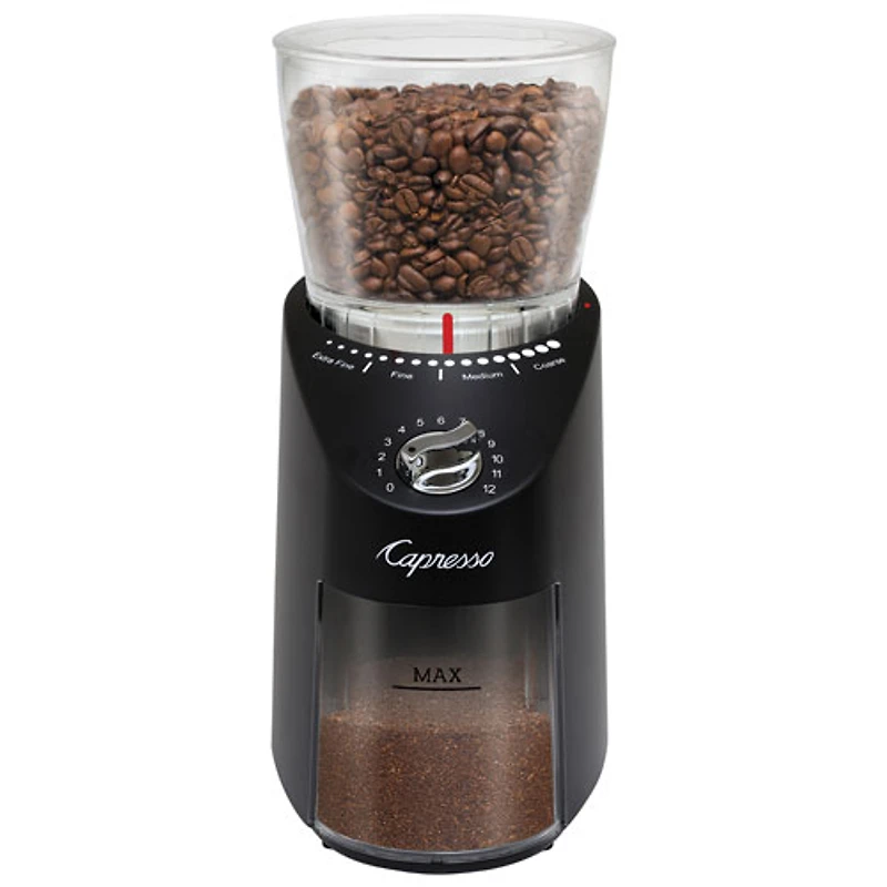 Capresso Infinity Conical Burr Grinder - Black/Stainless Steel