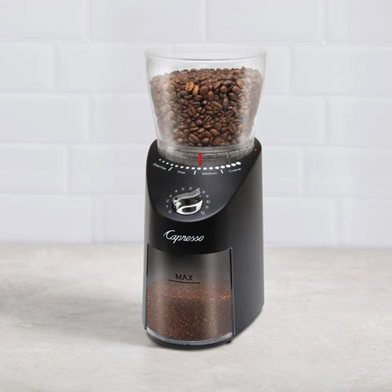 Capresso Infinity Conical Burr Grinder - Black/Stainless Steel