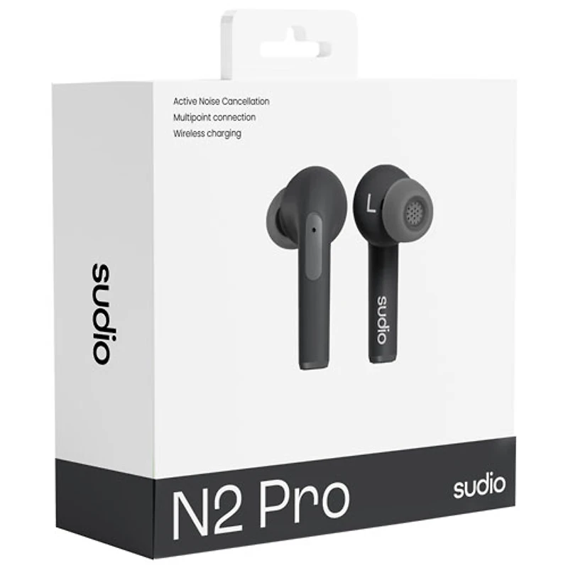 Écouteurs boutons 100 % sans fil à suppression du bruit N2 PRO de Sudio Audio - Noir