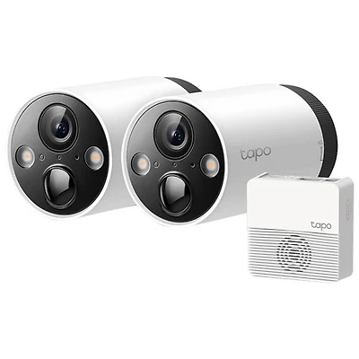 TP-Link Tapo C420S2 Wire-Free Outdoor Security System with 2 2K QHD Cameras - White