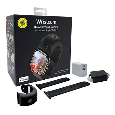 Bracelet en silicone intelligent à deux caméras de Wristcam pour Apple Watch 38/40/41 mm - Grand - Noir