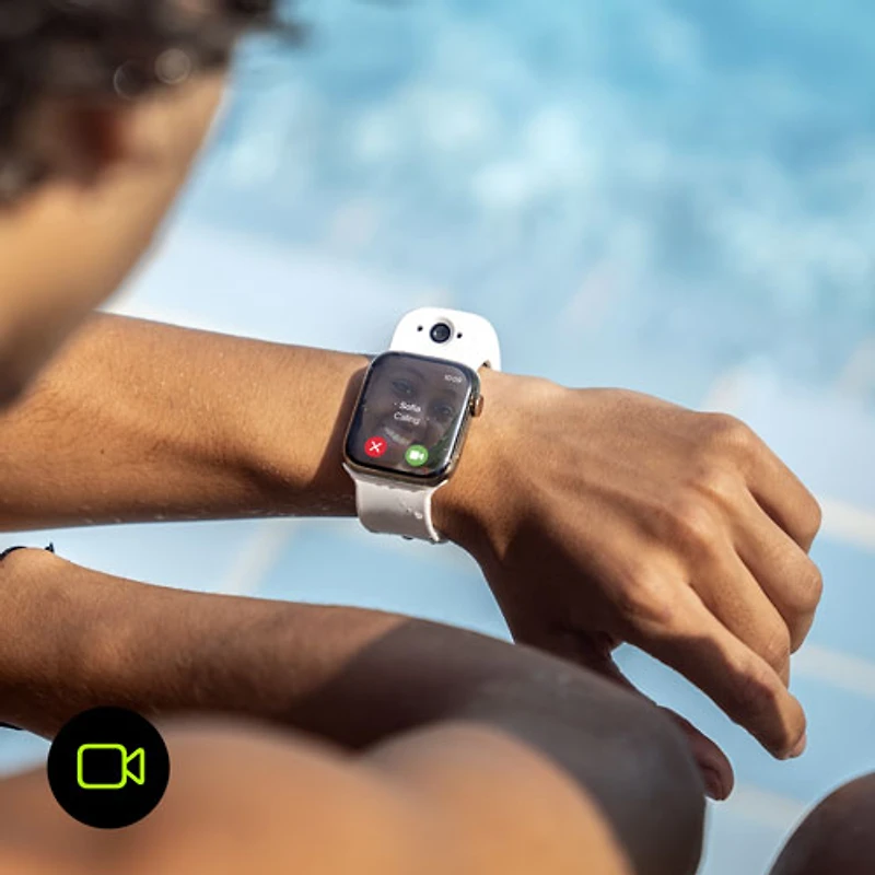 Bracelet en silicone intelligent à deux caméras de Wristcam pour Apple Watch 38/40/41 mm - Grand - Noir