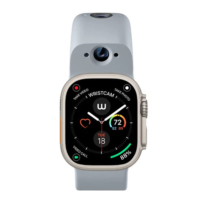 Bracelet en silicone intelligent à deux caméras de Wristcam pour Apple Watch 38/40/41 mm - Grand - Gris