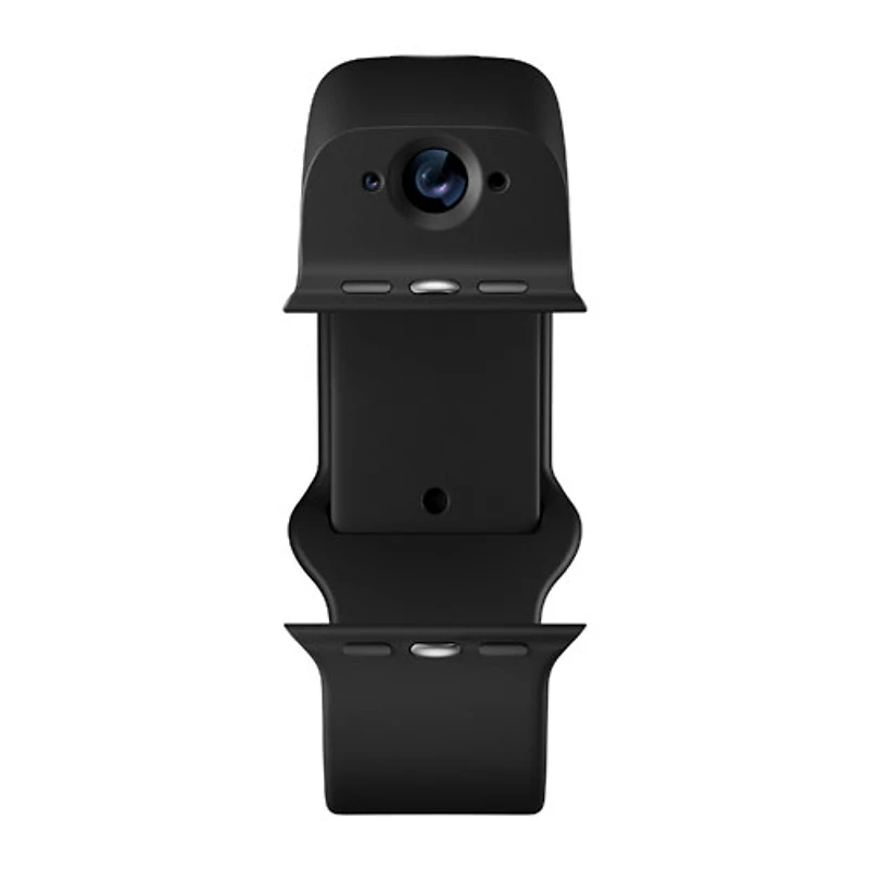Bracelet en silicone intelligent à deux caméras de Wristcam pour Apple Watch 38/40/41 mm - Moyen/Grand - Noir
