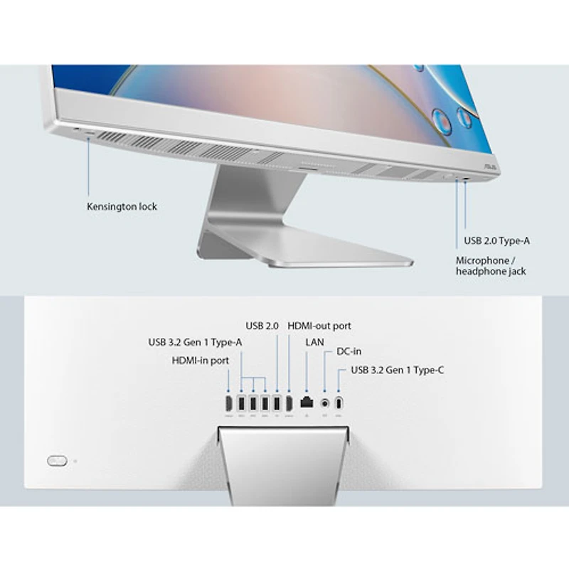 ASUS A3402 23.8" All-in-One PC - White (Intel Pentium Gold 8505/512GB SSD/8GB RAM/Win 11) - Only at Best Buy