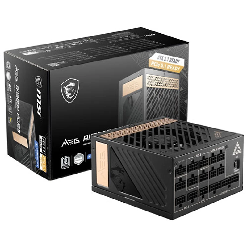 MSI 80 Plus Platinum MEGAi1300P 1300-Watt ATX Modular Power Supply
