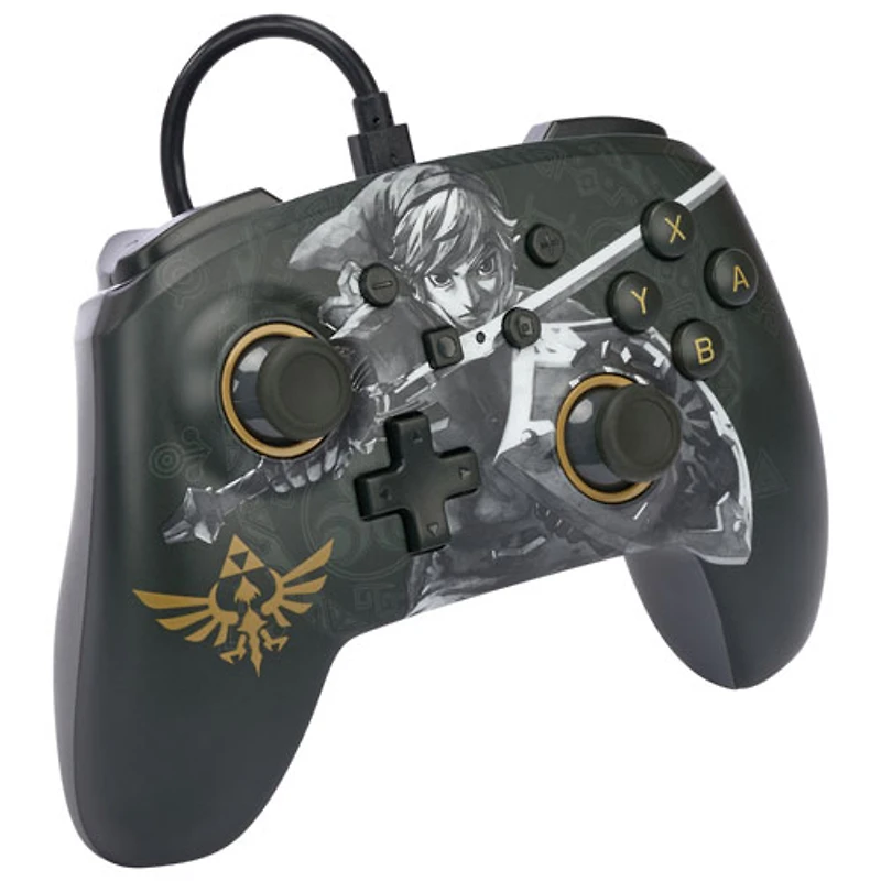 Manette avec fil Zelda Enhanced de PowerA pour Nintendo Switch - Noir