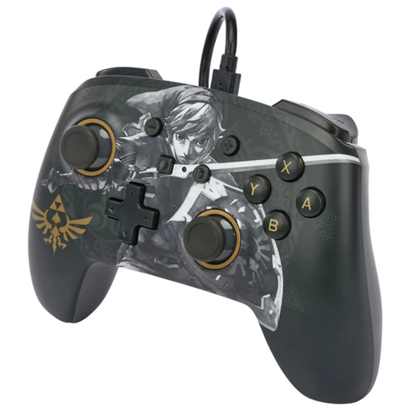 Manette avec fil Zelda Enhanced de PowerA pour Nintendo Switch - Noir