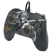 Manette avec fil Zelda Enhanced de PowerA pour Nintendo Switch - Noir