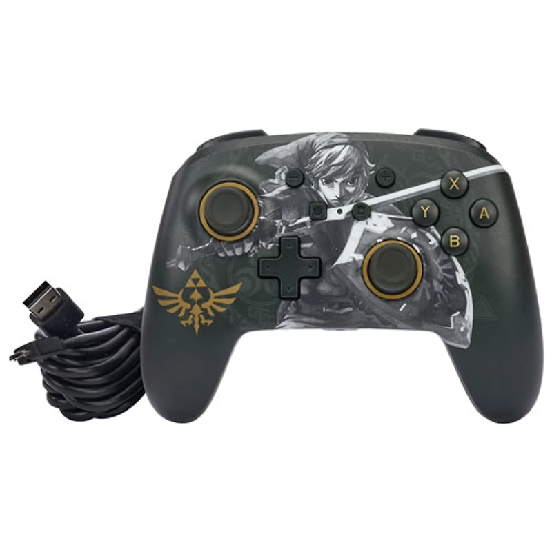 Manette avec fil Zelda Enhanced de PowerA pour Nintendo Switch - Noir