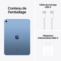iPad 10,9 po 256 Go Wi-Fi 6 et 5G d'Apple avec Bell (10e gén.) - Bleu - Financement mensuel