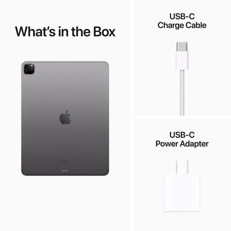 iPad Pro 12,9 po de 2 To Wi-Fi et 5G d'Apple avec Bell (6e génération) - Gris cosmique - Financement mensuel