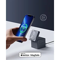 Anker 3-in-1 15W Wireless Cube Charger with MagSafe (Y1811JA1-5) - Grey