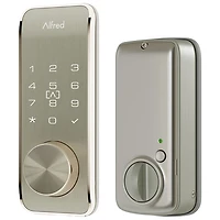 Serrure intelligente Bluetooth DB2S d'Alfred avec clé - Nickel satiné