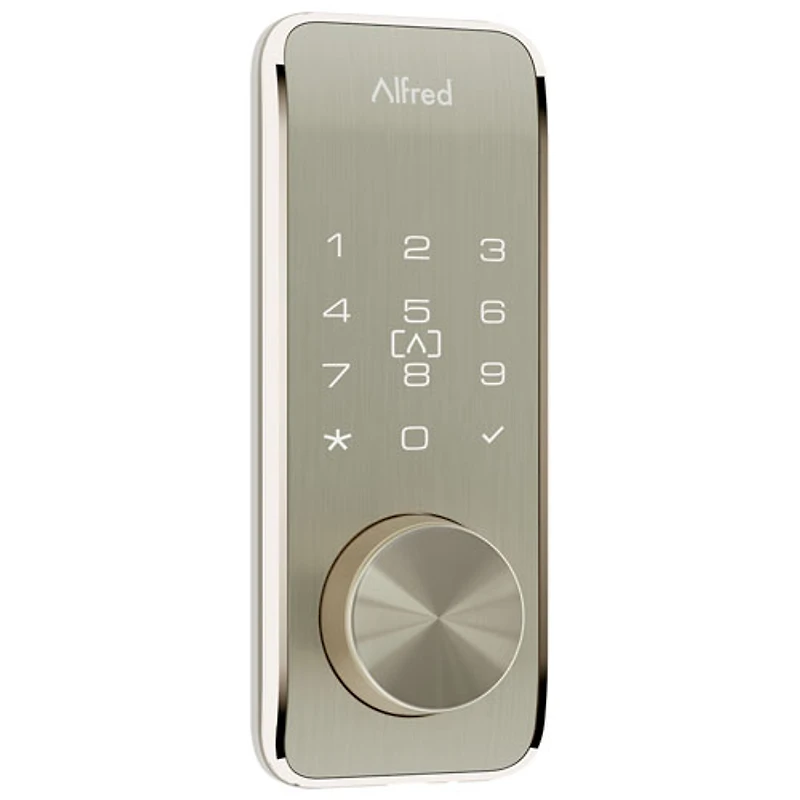 Serrure intelligente Bluetooth DB2S d'Alfred avec clé - Nickel satiné