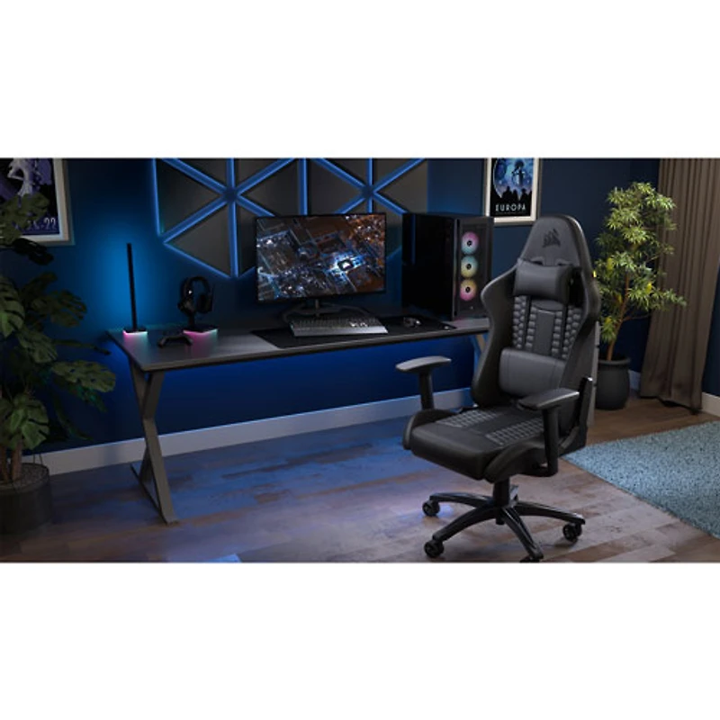 Fauteuil de jeu ergonomique en similicuir TC100 RELAXED de Corsair (2023) - Noir - Exclusivité de Best Buy