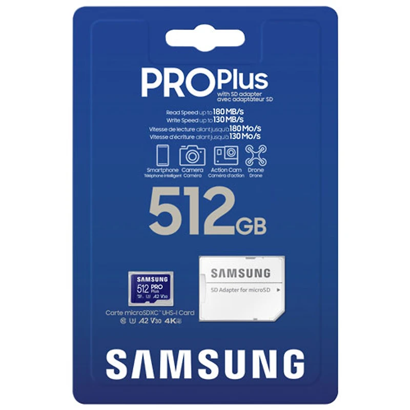 Samsung PRO Plus+ Adapter 512GB 180MB/s microSDXC Memory Card - Only at Best Buy