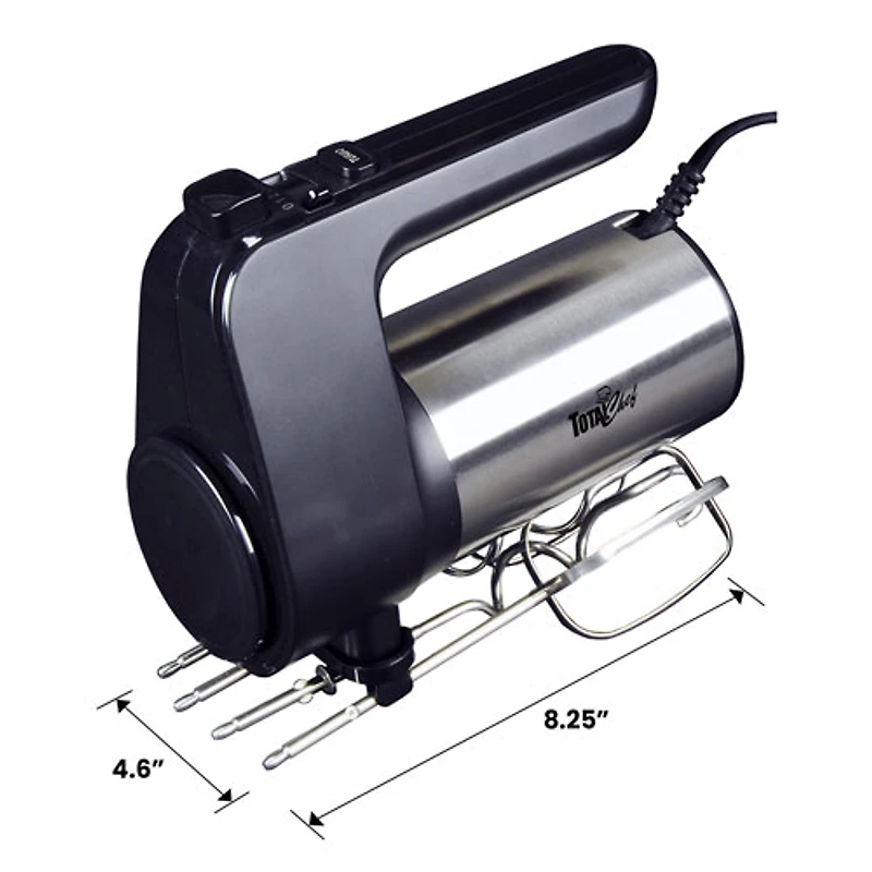 Mélangeur à main électrique à 6 vitesses de Total Chef - 250 W - Noir/Argenté