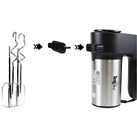Mélangeur à main électrique à 6 vitesses de Total Chef - 250 W - Noir/Argenté