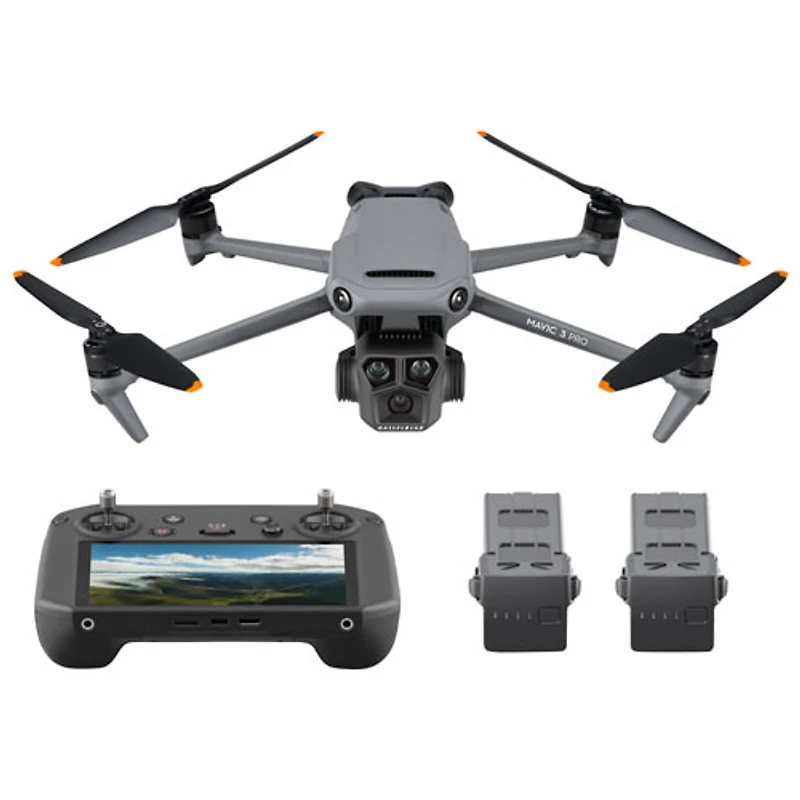 Ensemble Fly More Mavic 3 Pro de DJI avec télécommande et écran intégré (DJI RC Pro) - Gris