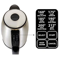 Bouilloire électrique sans fil de Kenmore - 1,7 l - Noir et argenté