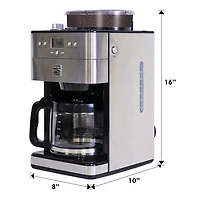 Cafetière automatique Elite Grind & Brew avec moulin de Kenmore - 12 tasses - Acier inoxydable