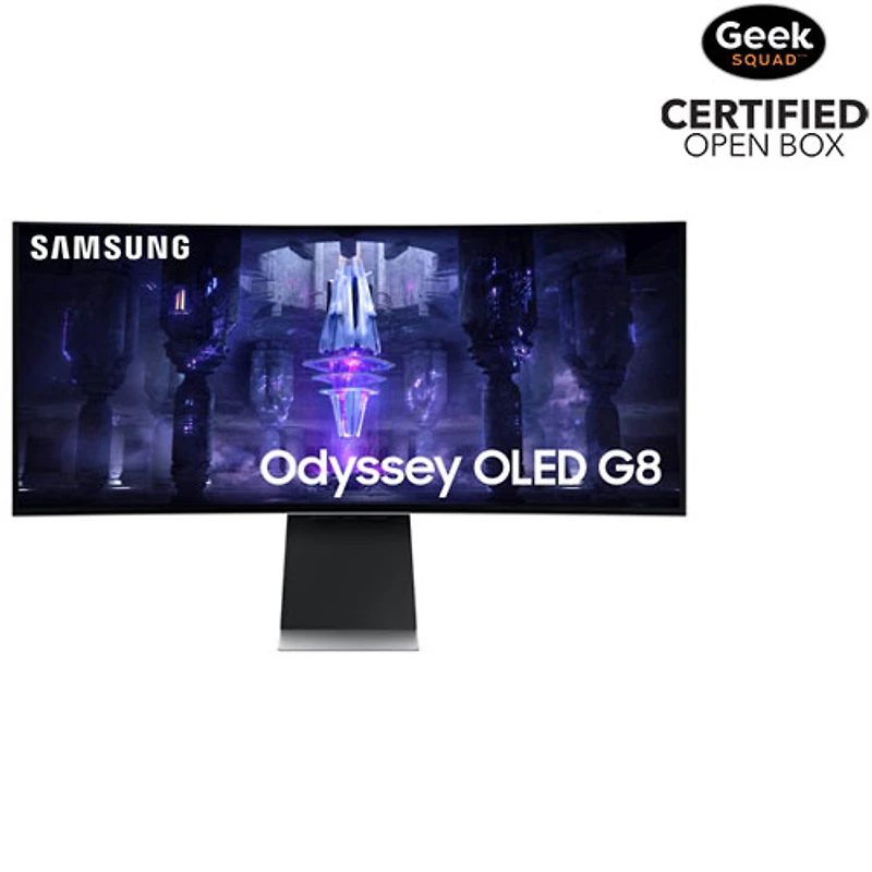 Boîte ouverte - Moniteur de jeu DELO incurvé WQHD 175 Hz 34 po Odyssey G8 de Samsung avec temps de réponse de 0,1 ms gris à gris (LS34BG850SNXZA) - Partenaire de détail exclusif