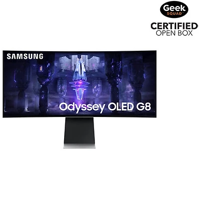 Boîte ouverte - Moniteur de jeu DELO incurvé WQHD 175 Hz 34 po Odyssey G8 de Samsung avec temps de réponse de 0,1 ms gris à gris (LS34BG850SNXZA) - Partenaire de détail exclusif