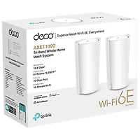 TP-Link Deco XE200 Tri-Band AXE11000 Whole Home Mesh Wi-Fi 6E System - 2 Pack