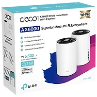 TP-Link Deco X80 AX6000 Whole Home Mesh Wi-Fi 6 System - 2 Pack